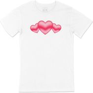 Cix 3'lü Kalp Beyaz Erkek T-shirt