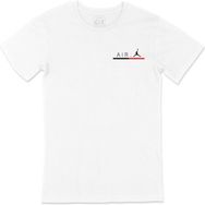 Cix Air Jordan Çizgili Cep Logo Tasarımlı Beyaz Erkek T-shirt