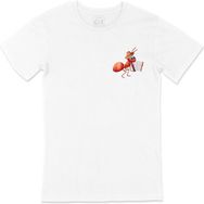 Cix Akordeon Çalan Karınca Cep Logo Tasarımlı Beyaz Erkek T-shirt
