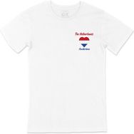 Cix Amsterdam Hollanda Bayraklı Kalpli Cep Logo Tasarımlı Beyaz Erkek T-shirt