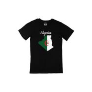 Cix Cezayir Haritalı ve Bayraklı Siyah Erkek T-shirt