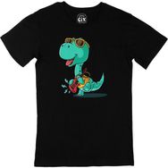 Cix Gitarlı Dinozor Siyah Erkek T-shirt