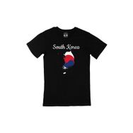 Cix Güney Kore Haritalı ve Bayraklı Siyah Erkek T-shirt