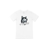 Cix Husky Sibirya Kurdu Baskılı Beyaz Unisex T-shirt