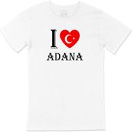 Cix I Love Adana Baskılı Beyaz Unisex T-shirt