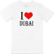 Cix I Love Dubai Baskılı Beyaz Unisex T-shirt
