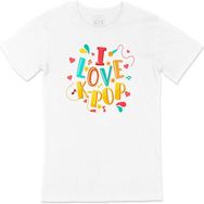 Cix I Love K Pop Baskılı Beyaz Unisex T-shirt