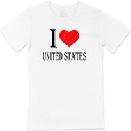 Cix I Love United States Baskılı Beyaz Unisex T-shirt