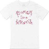 Cix I Love You Kalpli Baskılı Beyaz Unisex T-shirt