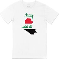 Cix Irak Haritalı ve Bayraklı Baskılı Beyaz Unisex T-shirt
