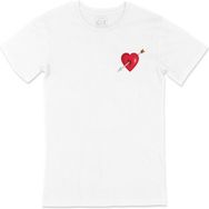 Cix Kalp ve Ok Beyaz Erkek T-shirt