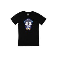 Cix Kulaklıklı Penguen Siyah Erkek T-shirt