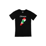 Cix Lübnan Haritalı ve Bayraklı Siyah T-shirt