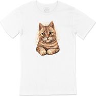 Cix Masum Kedi Beyaz T-shirt