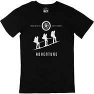Cix Mountain Explorers Baskılı Siyah Unisex T-shirt