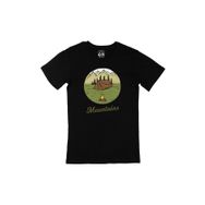 Cix Mountains Baskılı Siyah Unisex T-shirt