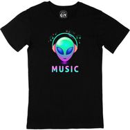 Cix Müzisyen Uzaylı Baskılı Siyah Unisex T-shirt
