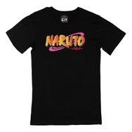 Cix Naruto Logolu Baskılı Siyah Unisex T-shirt