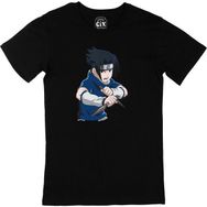 Cix Naruto Sasuke Uchiha Baskılı Siyah Unisex T-shirt