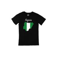 Cix Nijerya Haritalı ve Bayraklı Baskılı Siyah Unisex T-shirt