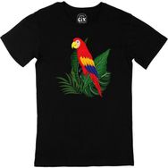 Cix Papağan Baskılı Siyah Unisex T-shirt