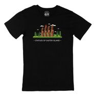 Cix Paskalya Adası Baskılı Siyah Unisex T-shirt