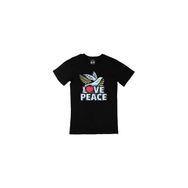 Cix Peace And Love Baskılı Siyah Unisex T-shirt