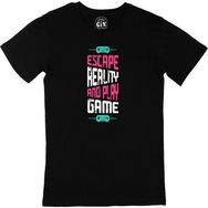 Cix Pembe Escape Reality Baskılı Siyah Unisex T-shirt