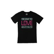 Cix Pembe Find What You Love Baskılı Siyah Erkek T-shirt