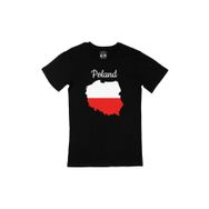 Cix Polonya Haritalı ve Bayraklı Siyah Erkek T-shirt