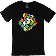 Cix Rubik Küp Tasarımlı Baskılı Siyah Erkek T-shirt