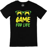Cix Sarı Game For Life Baskılı Siyah Erkek T-shirt