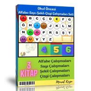 Çizgi Çalışmaları Kitap Seti Okul Öncesi Alfabe Sayı Şekil