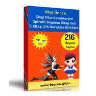 Çizgi Film Kahramanları Süper Spiralli Kitap Seti 2 Spiralli Kitap Enine Boyuna Eğitim