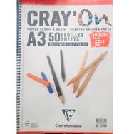 Clairefontaine CD966619 Cray On A3 120 gr 50 Sayfa Çizim Defteri