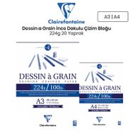 Clairefontaine Dessin A Grain İnce Dokulu 224 gr 20 Yaprak Çizim Bloğu