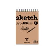 Clairefontaine Esquisse Blanc 90 gr Kısa Kenarı Spiralli A5 100 Yaprak Sketch Blok Resim Defteri