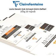 Clairefontaine Lavis Dessin Çok Amaçlı 200 gr 20 Yaprak Çizim Defteri