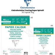 Clairefontaine Tracing Paper 29.7x42 cm 30 Yaprak 45 gr Spiralli Defter