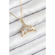Clariss 316L Çelik Gold Renk Zirkon Taşlı Balık Kuyruğu Model Kadın Kolye