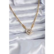 Clariss 316L Çelik Gold Renk Zirkon Taşlı Kalp Model Sonsuzluk Detay Kadın Kolye