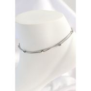 Clariss 316L Çelik Gümüş Renk Minimal Kare Model Kadın Halhal