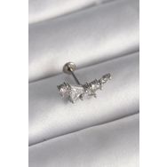 Clariss 316L Çelik Gümüş Renk Zirkon Taşlı Tragus Piercing