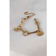 Clariss BJ-BB5457 316L Çelik Gold Renk 2'li Zincir Model Zirkon Taş Detay Kadın Bileklik