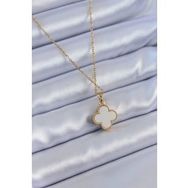 Clariss BJ-BKO7631 316L Çelik Gold Renk Zirkon Taşlı Yonca Model Kadın Kolye