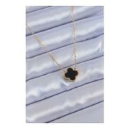 Clariss BJ-BKO7653 316L Çelik Gold Renk Siyah Yonca Model Kadın Kolye