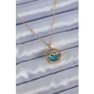 Clariss BJ-BKO7657 316L Çelik Gold Renk Balina Figür Kristal Taşlı Kadın Kolye