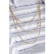 Clariss BJ-BKO7700 316L Çelik Gold Renk 3'lü Minimal Toplu Kadın Kolye
