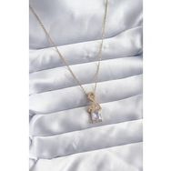 Clariss BKO8040 316L Çelik Zincir Gold Renk Zirkon Taşlı Taç Model Kadın Kolye