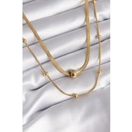 Clariss BKO8312 316L Çelik Gold Renk İtalyan Zincir Model Topçuk Detay Kadın Kolye